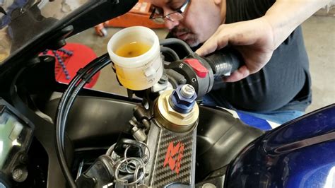 motorcycle brake fluid replacement.